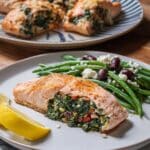 Stuffed Salmon with Spinach, Capers, and Greek Yogurt Recipe