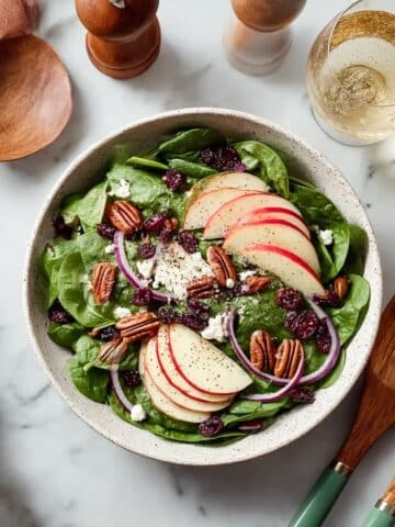 Fresh Spinach Salad with Apple, Cranberries, and Pecans Recipe