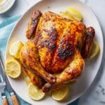 Perfectly Rotisserie-Grilled Whole Chicken with Crispy Skin and Juicy Meat Recipe