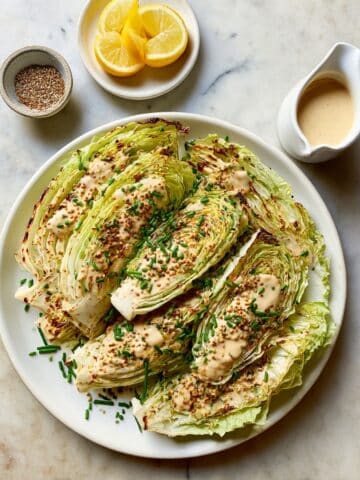 Roasted Cabbage with Mustard Cream Sauce Recipe