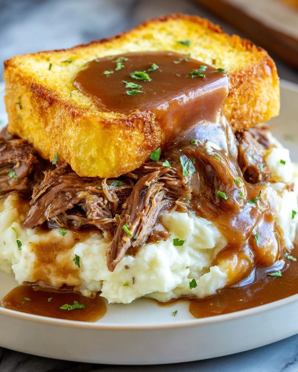 Beef Manhattan (Hot Roast Beef Sandwich) Recipe - Recipe Image