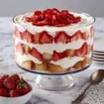 Strawberry Trifle with Vanilla Pudding, Fresh Strawberries, Angel Food Cake, and Whipped Cream Recipe