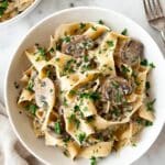 Creamy Mushroom Pappardelle with Fresh Thyme and Parmigiano Recipe