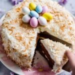 Lemon Coconut Easter Bundt Cake with Cream Cheese Frosting and Chocolate Eggs Recipe