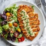 Pretzel Crusted Chicken with Creamy Mustard Cheddar Sauce Recipe