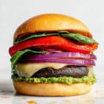 Grilled Portobello Mushroom Burger with Avocado Chimichurri Recipe