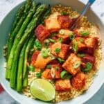 Crispy Spiced Salmon Bites with Harissa-Yogurt Sauce Recipe