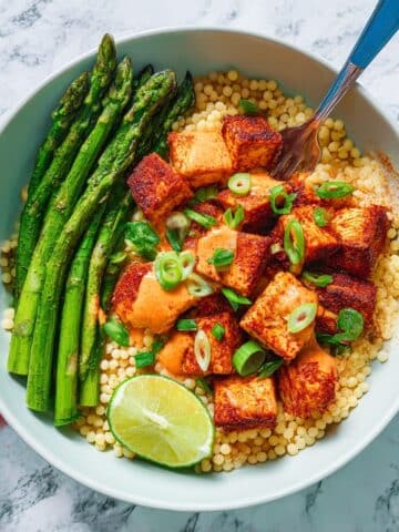 Crispy Spiced Salmon Bites with Harissa-Yogurt Sauce Recipe