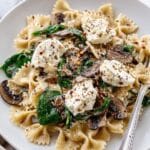 Mushroom and Spinach Pasta with Ricotta Recipe