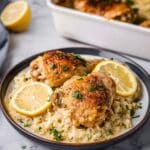 Lemon Garlic Butter Baked Chicken and Rice Recipe