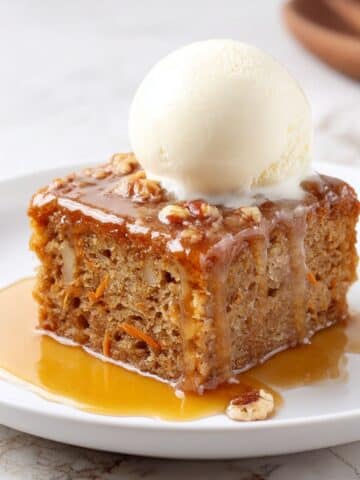 Carrot Cake Pudding Cake with Toffee Sauce Recipe