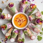Veggie Spring Rolls with Peanut Dipping Sauce Recipe