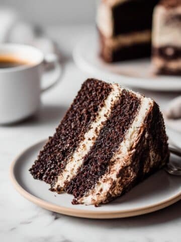 Chocolate Tiramisu Cake with Coffee Soak and Mascarpone Frosting Recipe