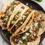 Slow Cooker Brisket Tacos with Salsa and Cotija Recipe