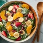 Brunch Spinach Salad with Fresh Fruit and Poppy Seed Dressing Recipe
