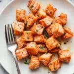 Air Fryer Lemon Garlic Butter Salmon Bites Recipe