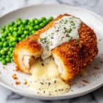 Chicken Cordon Bleu with Cornflake Crust and Dijon-Mayonnaise Sauce Recipe