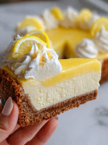 Lemon Cheesecake with Lemon Curd and Whipped Cream Recipe