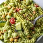Green Goddess Pasta Salad with Chickpeas and Greek Yogurt Recipe