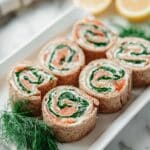 Smoked Salmon Spinach & Lemon Cream Cheese Pinwheels Recipe