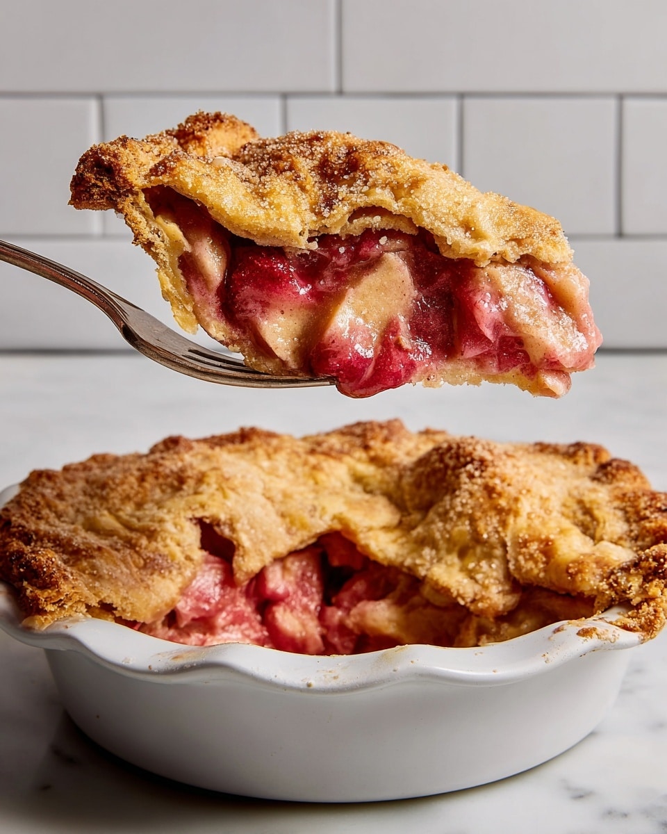 Classic Rhubarb Pie with Flaky Crust and Sugared Top